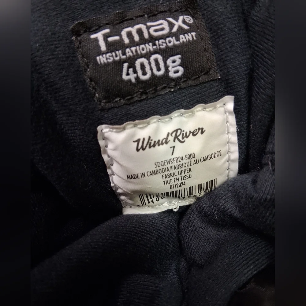 Windriver TMAX SIZE 7 Black Insulated Snow Boots - Picture 6 of 7